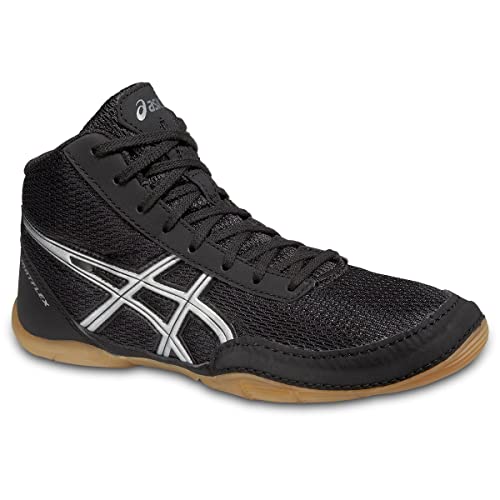 ASICS Matflex 5 GS Wrestling Shoe (Little Kid/Big Kid), Black/Silver, 2 M US Little Kid