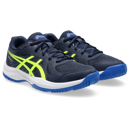 ASICS Kid's Upcourt 6 Grade School Volleyball Shoes, 1, Midnight/Safety Yellow
