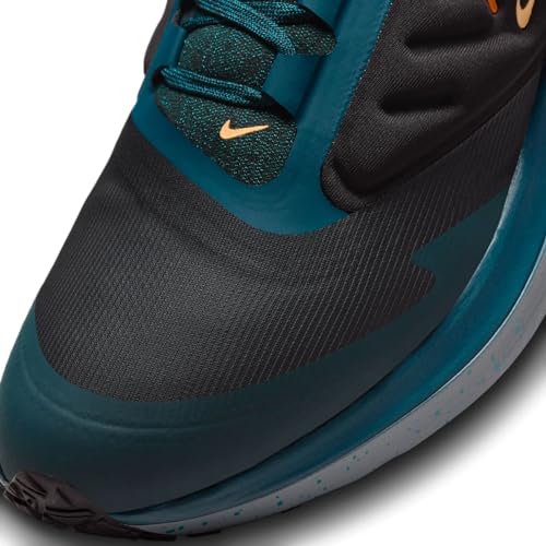 Nike Winflo 9 Shield Men's Weatherized Road Running Shoes (DM1106-002, Black/GEODE Teal/DEEP Jungle/Safety Orange) Size 11.5