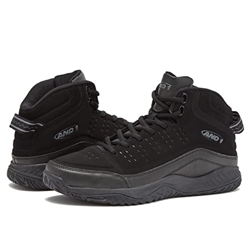 AND1 Pulse 2.0 Men’s Basketball Shoes, Indoor or Outdoor, Street or Court - Black/Black, 13 Medium
