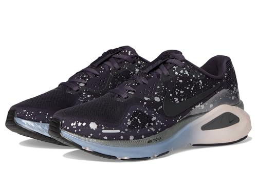 Nike Women's Structure 26 Run Cave Purple/Black/Metallic Dark Grey/Silt Red/Metallic Silver 8 Medium