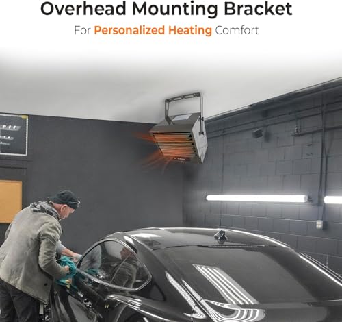 Comfort Zone Hard-Wired Digital Ceiling Mount Heater with Full-Function Remote, 10,000 Watt, 240 Volt, Fan-Forced, Overheat Protection, Thermostat & 12-Hour Timer, Ideal for Garage & Workshop, CZ260ER