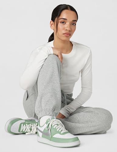 Nike Women's Court Vision Low Next Nature Shoes, Steam/Metallic Silver-White, 9