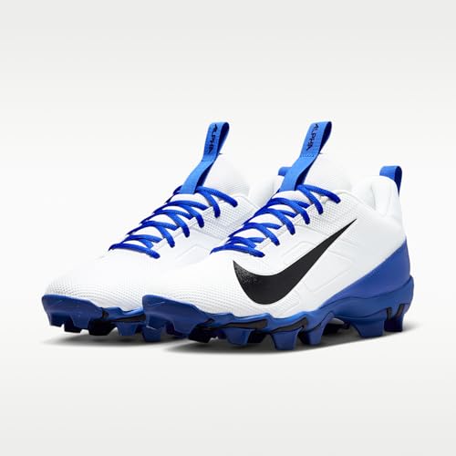 Nike Alpha Menace 4 Shark Football Cleats (White/Hyper Royal/Black) Size 9