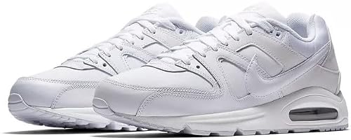 NIKE Boys' Air Max Command Running Shoes, White Metallic Silver White, 11 US