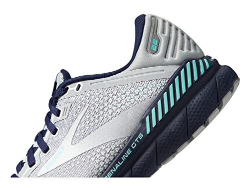 Brooks Women's Adrenaline GTS 22 Supportive Running Shoe - Grey/Peacoat/Aruba - 11 Medium