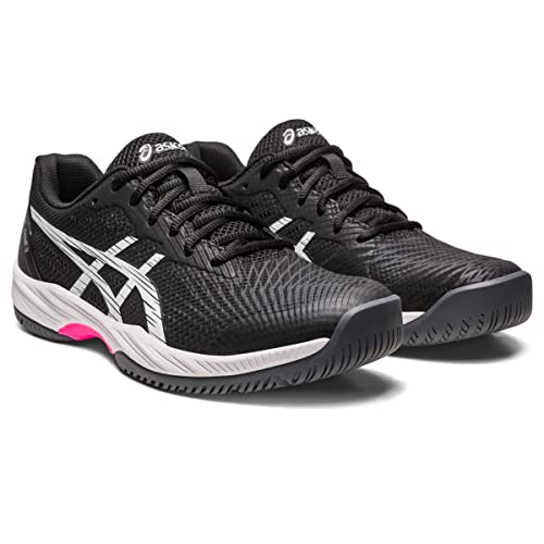 ASICS Gel-Game 9 Tennis Shoe for Men - Open Mesh Design with Padded Collar, Classic Lace-Up Closure, and Stylish Shoes Black/Hot Pink 7 D - Medium