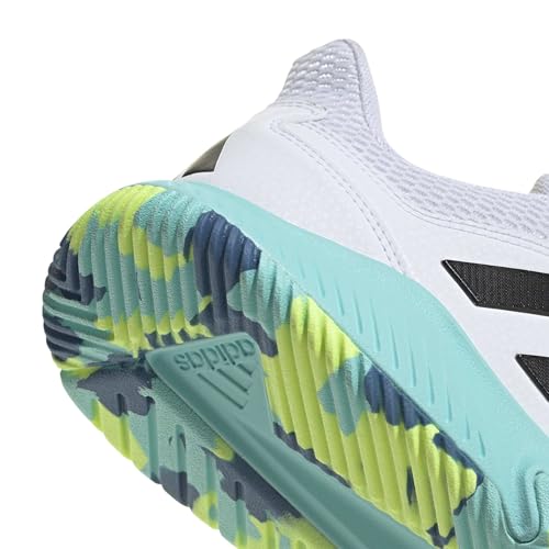 adidas Women's Court Flight, White/Black/Flash Aqua, 6