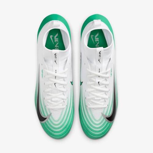 Nike Vapor Pro 1 Football Cleats (HM8850-100, White/Stadium Green/Metallic Silver/Black) Size 8