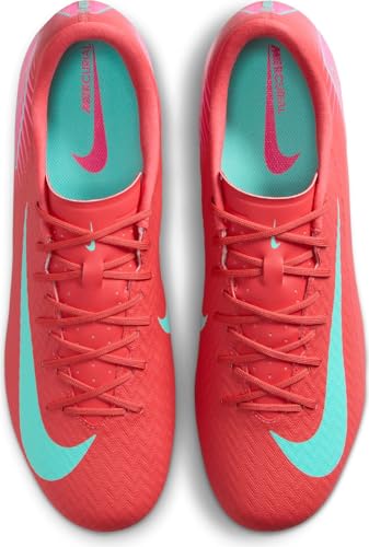 Nike Mercurial Vapor 16 Academy MG Low-Top Soccer Cleats (FQ8374-800, Ember Glow/Aurora Green) Size 10.5