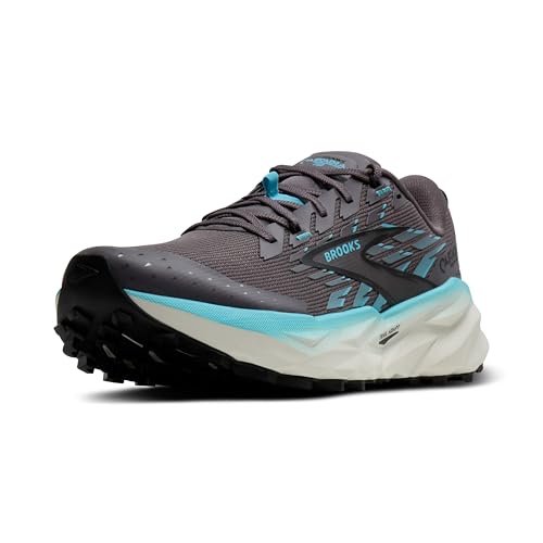 Brooks Women's Cascadia 19Sneaker, Rabbit Black Bluefish, 9 US