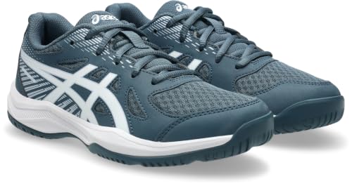 ASICS Unisex Upcourt 6 GsIndoor Sports Shoes, Raw Indigo White, 5 US
