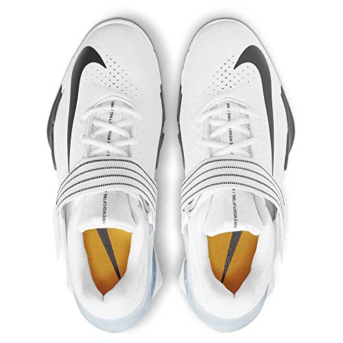 Nike Savaleos Weightlifting Shoes (CV5708-100, White/Iron Grey/Laser Orange/Black) Size 7