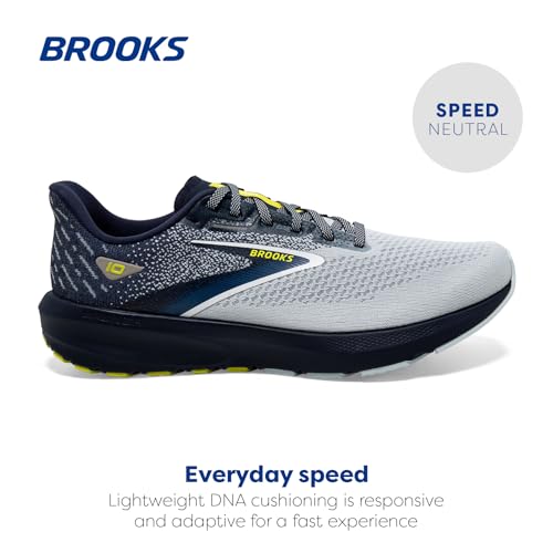 Brooks Men’s Launch 10 Neutral Running Shoe - Iris/Ballad Blue/Sulphur - 10.5 Medium
