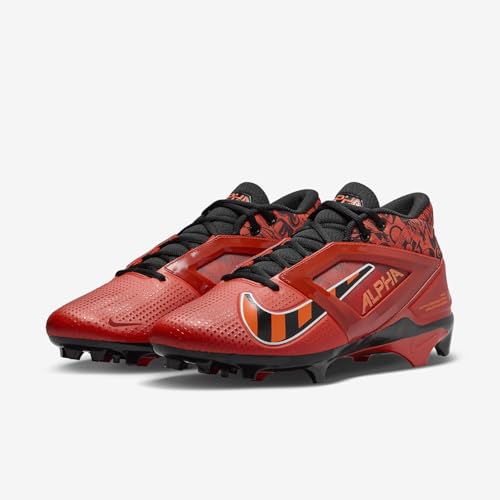 Nike Alpha Menace 4 Pro NRG Football Cleats (FQ3984-600, Picante Red/Bright Mandarin/Dragon Red/Black) Size 11.5