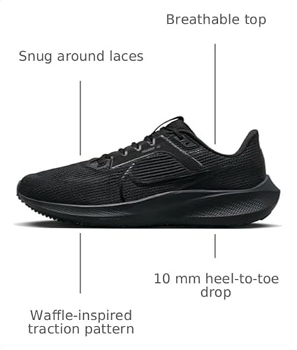 Nike Men's Air Zoom Pegasus Sneaker, Black Black Anthracite, 9.5 US