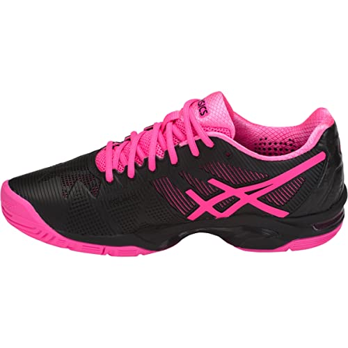 ASICS Womens Gel-Solution Speed 3 Sneaker, Black/Hot Pink/Silver, Size 8