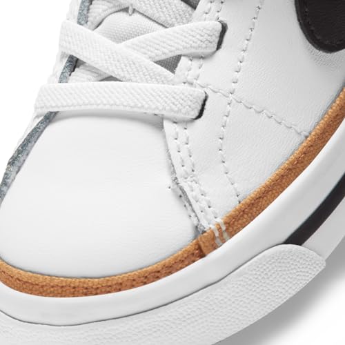 Nike Unisex Kids Court Legacy, White/Black/Desert Ochre/Gum Light Brown, 4C