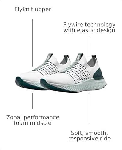 Nike React Phantom Run FK 2 Womens Shoes, Platinum Tint/Dark Teal Green/Jade Smoke/Light Silver, 9 M US