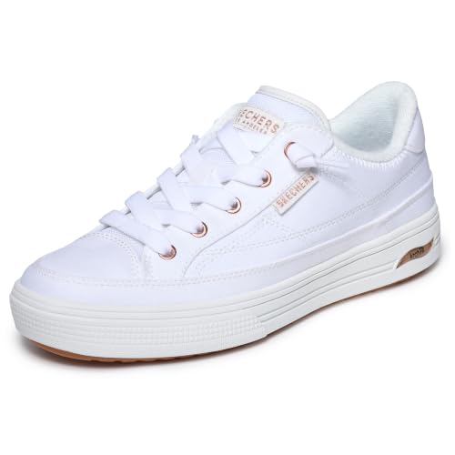 Skechers Women's Arch Fit Arcade-Meet Ya There Sneaker, White, 7.5