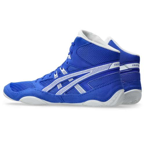 ASICS Men's Snapdown 4 Wrestling Shoes, 8.5, NEON Blue/White
