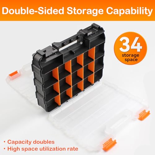 NOEAIKE Double Side Small Parts Organizer Hardware Storage for Screws Nuts