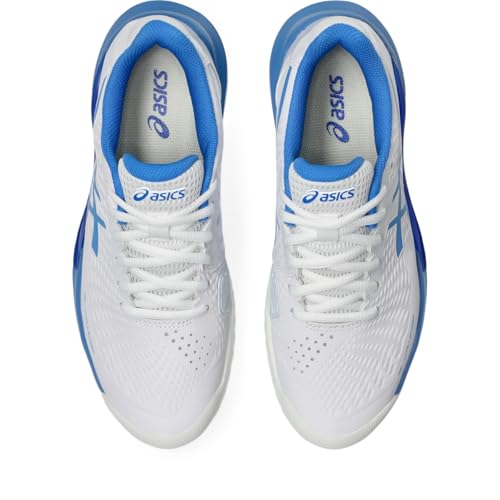 ASICS Women's Gel-Challenger 14 Tennis Shoes, 7.5, White/Blue Coast