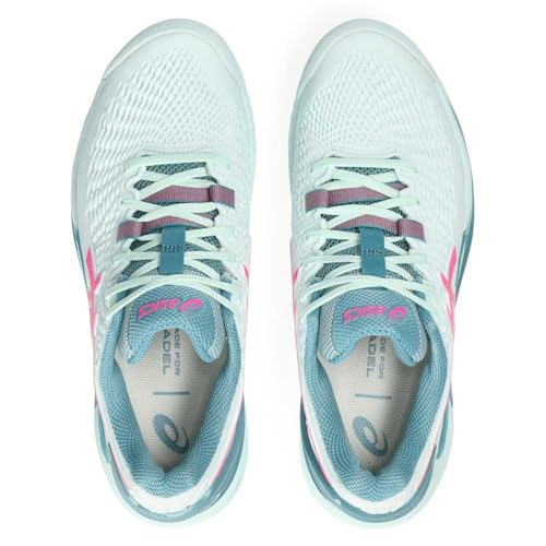 ASICS Women's Gel-Resolution 9 Padel Sneaker, Soothing SEA/HOT Pink, 4 UK, Soothing Sea Hot Pink, 4 UK