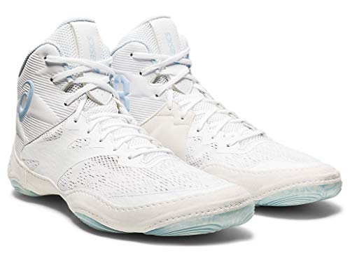 ASICS Men's JB Elite IV Wrestling Shoes, 9M, White/Soft Sky