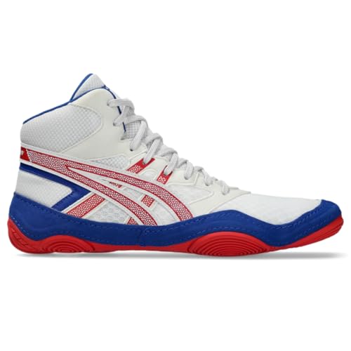 ASICS Men's Snapdown 4 Wrestling Shoes, 5.5, White/Classic RED