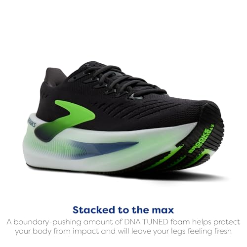 Brooks Men’s Glycerin Max 2 Neutral Running & Walking Shoe - Phantom/White/Green Gecko - 9.5 Medium