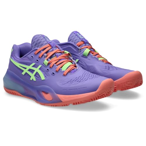 ASICS Women's Gel-Resolution X Padel Tennis Shoes, 9, Amethyst/Illuminate Green