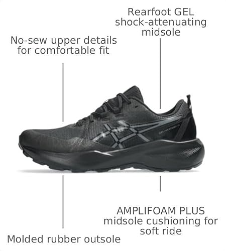 ASICS Men's Gel-Venture 11 Running Shoes, 9, Black/Carrier Grey