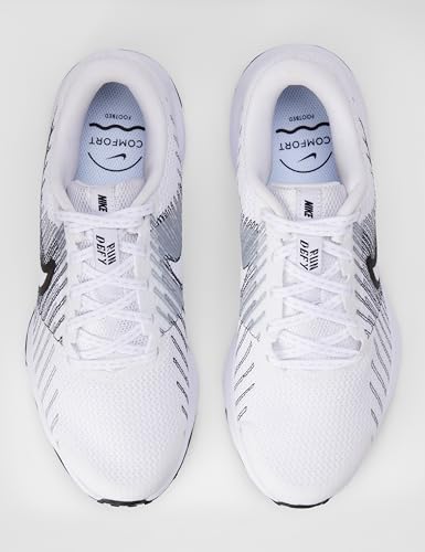 Nike Women's Run Defy Road Running Shoes, White/Black-Smoke Grey, 9