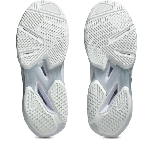 ASICS Women's Solution Speed FlyteFoam 4 Clay Tennis Shoes, 9, White/Pure Silver
