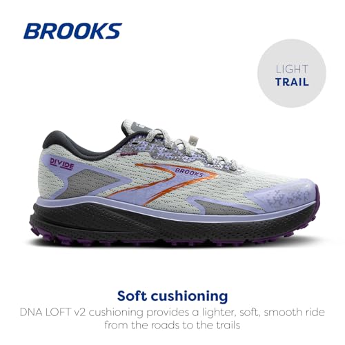 Brooks Women’s Divide 5 Trail Running Shoe - Mercury/Ebony/Sweet Lavender - 6 Medium