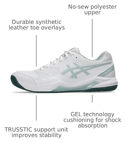 ASICS Men's Gel-Dedicate 8 Tennis Shoes, 9, White/Cold Moss
