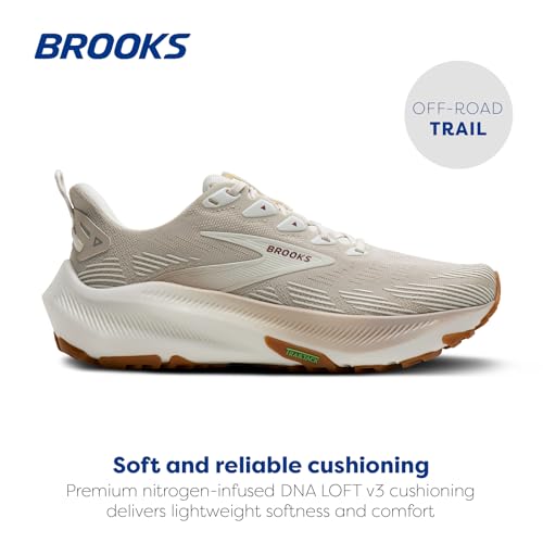Brooks Women's Ghost Trail, Off-Road Running Shoe for Rugged Terrain - Coconut/Chateau/Rose - 8 Medium