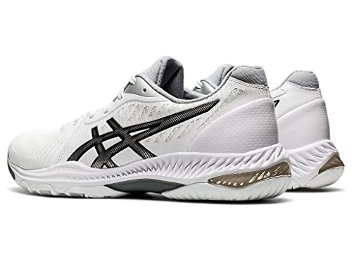 ASICS Women's Netburner Ballistic FlyteFoam 2 Volleyball Shoes, 7, White/Black