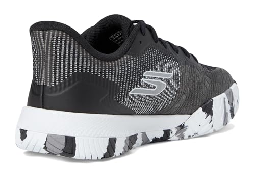 Skechers Women's Pickleball Viper Court Pro 2.0 Sneaker, Black/White, 6.5 Medium