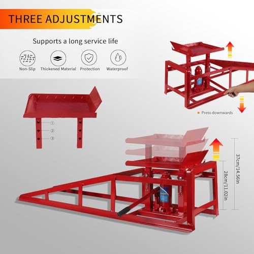 GETTKAOR 5T 11000lbs 2-Pack Hydraulic Car Ramps,Hydraulic Vehicle Ramps Assemble Easily,Automotive Ramps for Oil Changes,Low Profile Car Ramp for Home Garage, Auto Garage Repair.