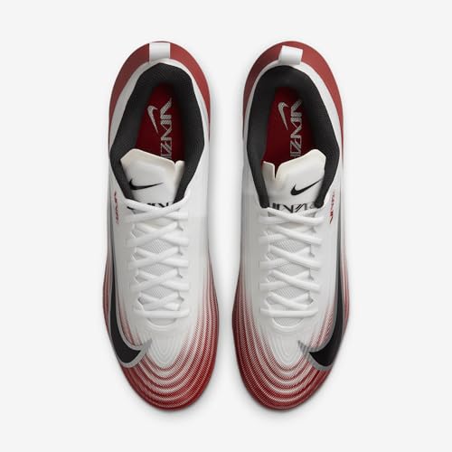 Nike Vapor Speed 3 Football Cleats (HM8849-102, White/Team Crimson/Metallic Silver/Black) Size 8.5