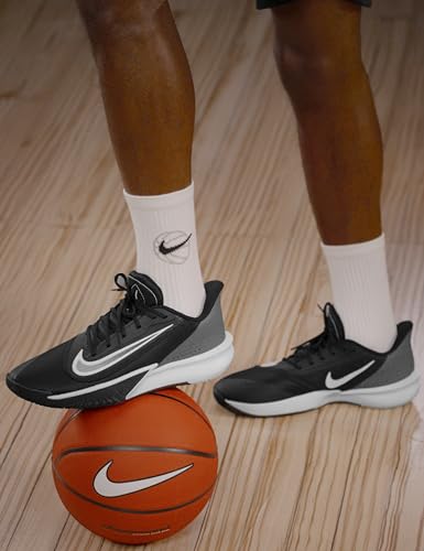 Nike Men's Precision 7 Basketball Shoes, Black/White-Iron Grey-Smoke Grey, 10