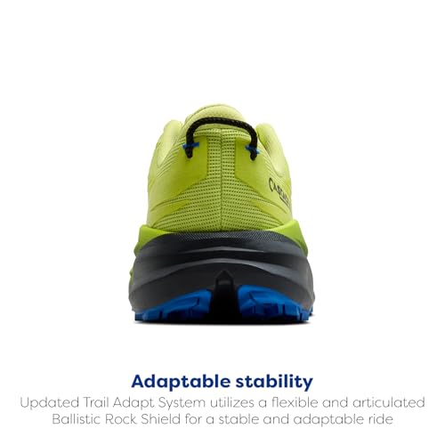 Brooks Men’s Cascadia 19 Mountain Trail Running Shoe - Sunny Lime/Black/Blue - 8 Medium