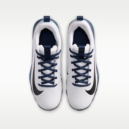 Nike Alpha Menace 4 Shark Big Kids' Football Cleats (White/Midnight Navy/Black) Size 5.5
