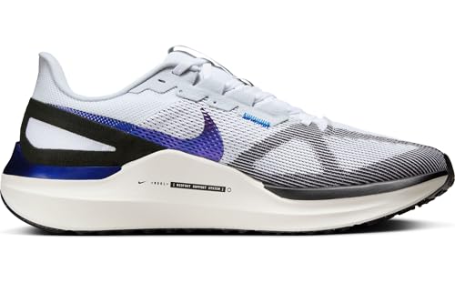 Nike Structure 25 Men's Road Running Shoes (HV5222-100, White/Black/Sail/Photo Blue) Size 11.5