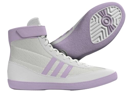 adidas Combat Speed 4 Women's Wrestling Shoes, White/Lavender, 8