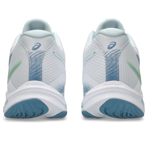 ASICS Men's Netburner Ballistic FlyteFoam Mid Top 4 Volleyball Shoes, 8.5, White/SABA Blue