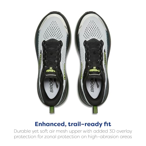 Brooks Men’s Cascadia 20 Trail Running Shoe - Grey/Black/Nightlife - 10 Medium