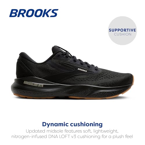 Brooks Men’s Adrenaline GTS 24 Supportive Running Shoe - Black/Biscuit - 7.5 Medium